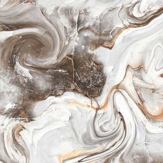 Tapet cu marmură abstract, Marble Swirl Nougat, în tonuri de maro, bej și gri, în livingul unei case moderne