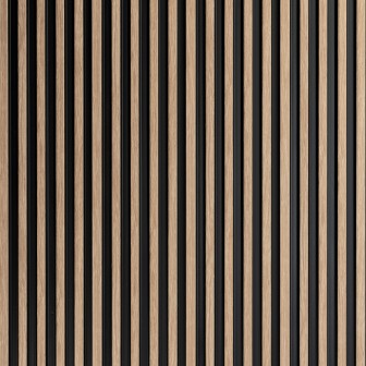 Panou decorativ riflat 3D stejar auriu într-un living modern