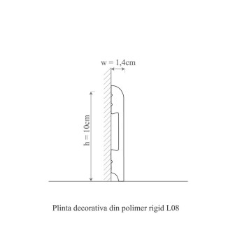 Plintă polimer rigid Allegria L8, 10 x 1.4 x 200 cm