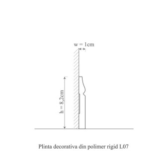 Plintă polimer rigid Allegria L7, 8.2x1x200 cm