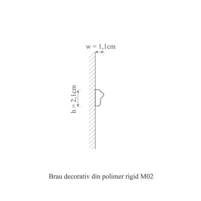 Brâu polimer rigid Allegria M2, 2.1 x 1.1 x 200 cm